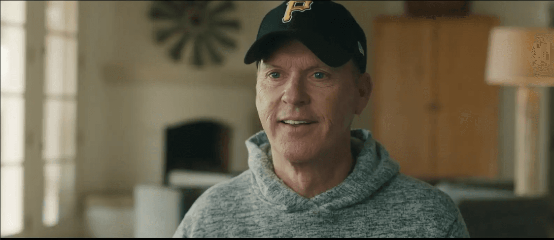 Pirates fan Michael Keaton discussing baseball great Roberto Clemente, in "Clemente." (Clemente Films, Ltd.)