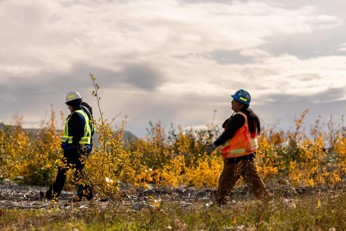 Surveyors working for Taseko Mines survey the site of a proposed copper mine near Clearwater, B.C. (Photo/Taseko Mines)