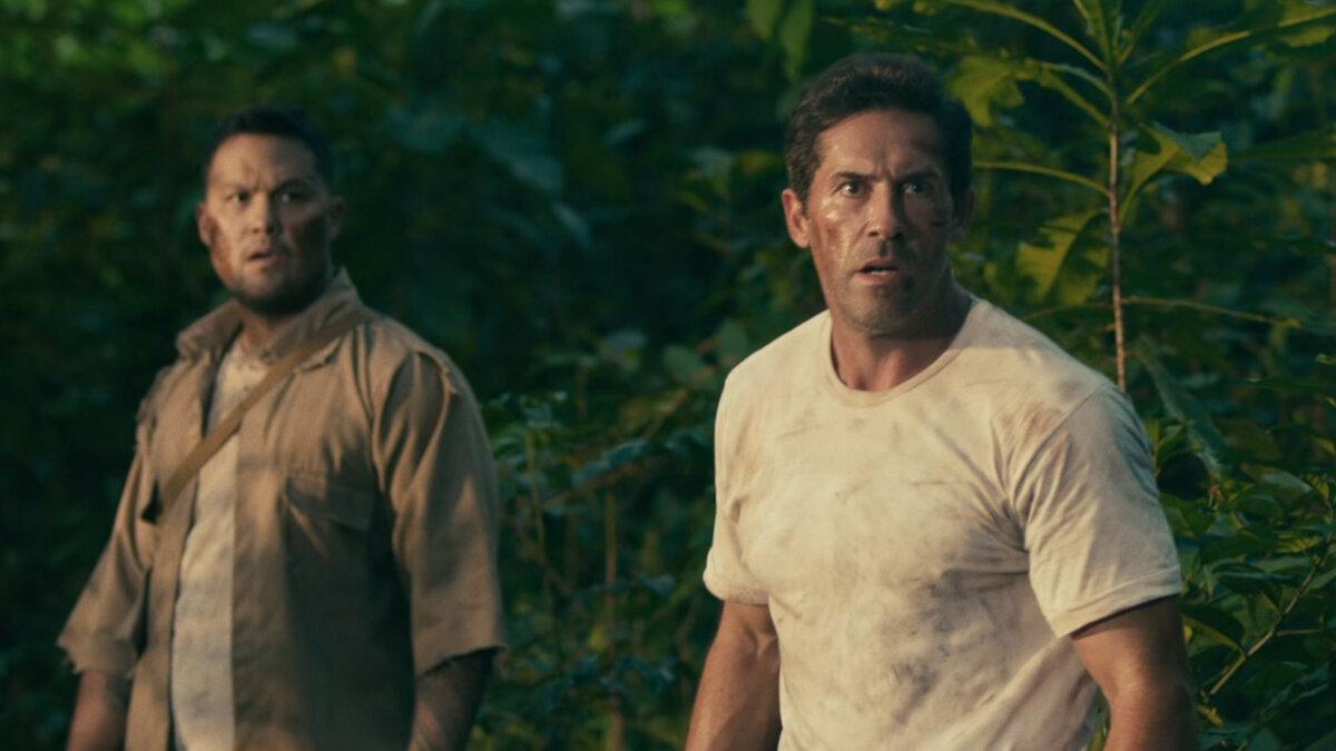 Sgt. Gabriel Villanueva (Michael Copon, L) and Wing Cmdr. James Wright (Scott Adkins), in "Prisoner of War." (Well Go USA)