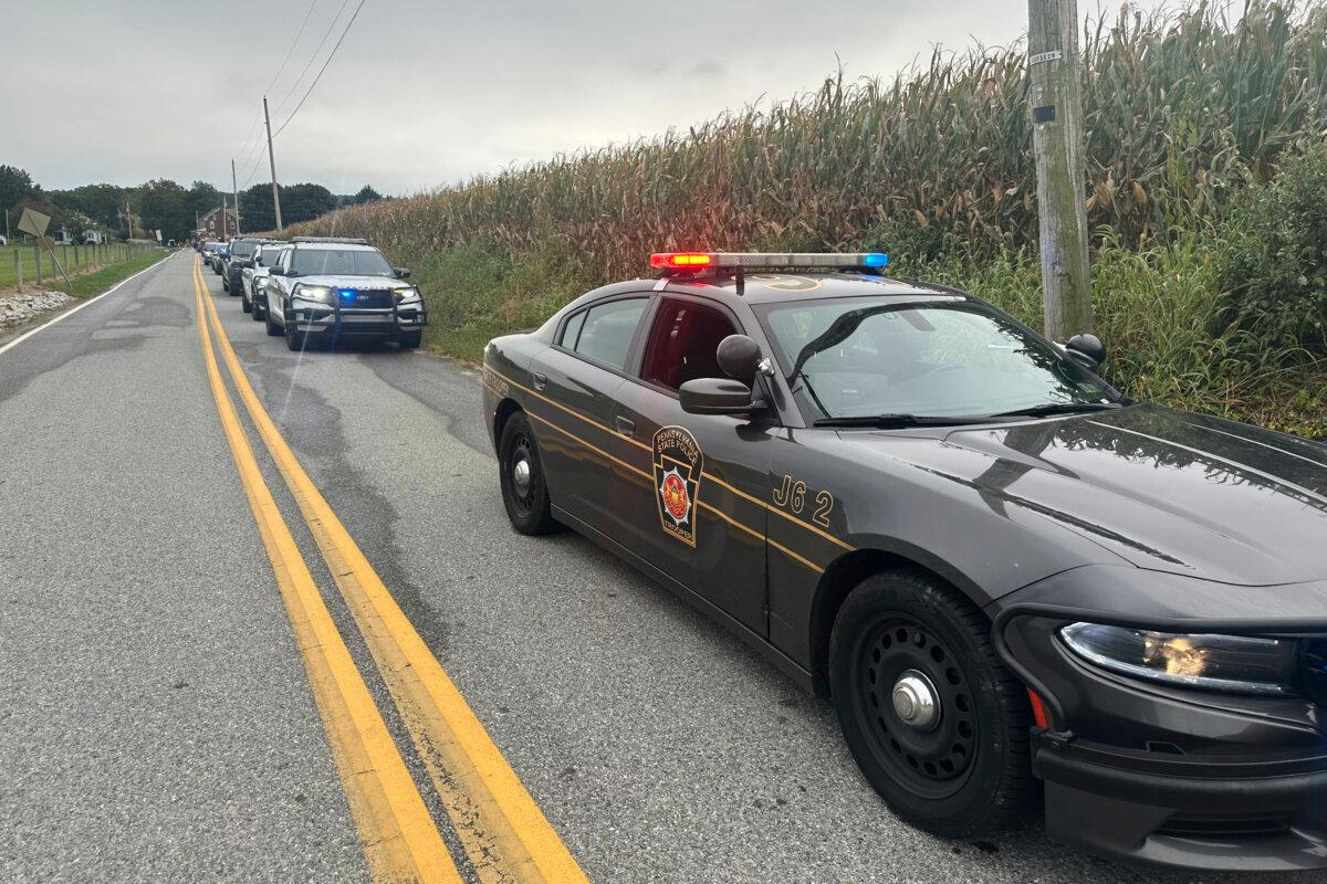 Police cordon off the area around a shooting involving police officers in North Codorus, Pa., Sept. 17, 2025. (Mark Scolforo/AP Photo)