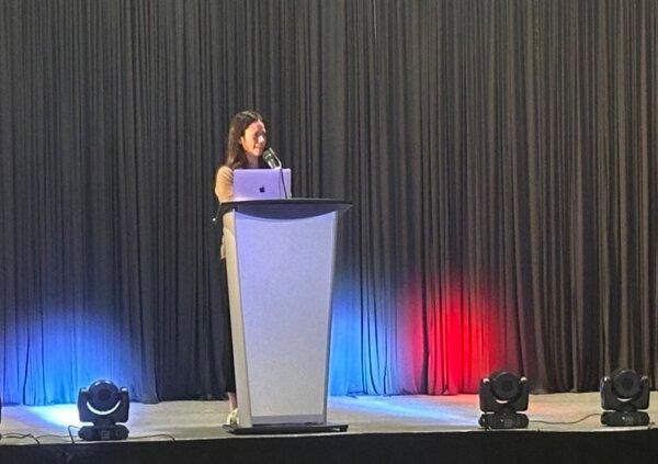 Caylan Ford, founder of the Alberta Classical Academy, speaks at the 2025 Reclaiming Conference organized by We Unify in Calgary on Sept. 19, 2025. (Omid Ghoreishi/The Epoch Times)