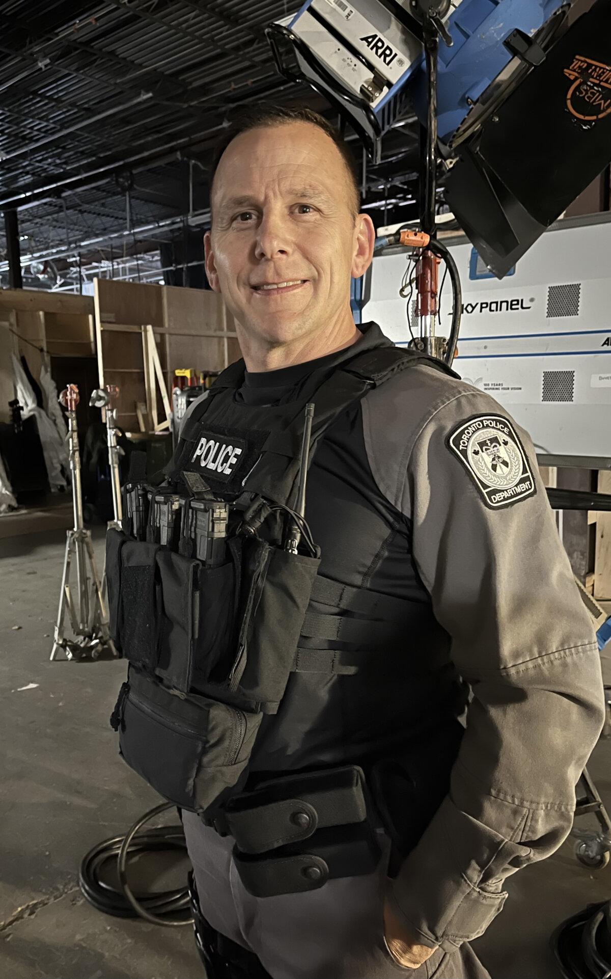 Jason Frye on the set of the “Minnow and the Shark” episode of Law & Order Toronto: Criminal Intent.” (CW)