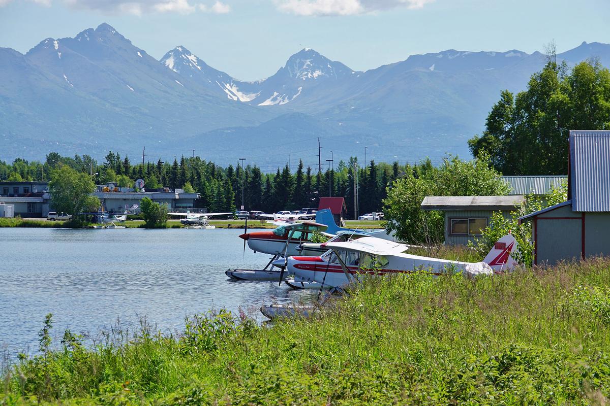 Lake Hood, adjacent to Anchorage's main airport, is one of the world's busiest seaplane bases. (EQRoy/Shutterstock)