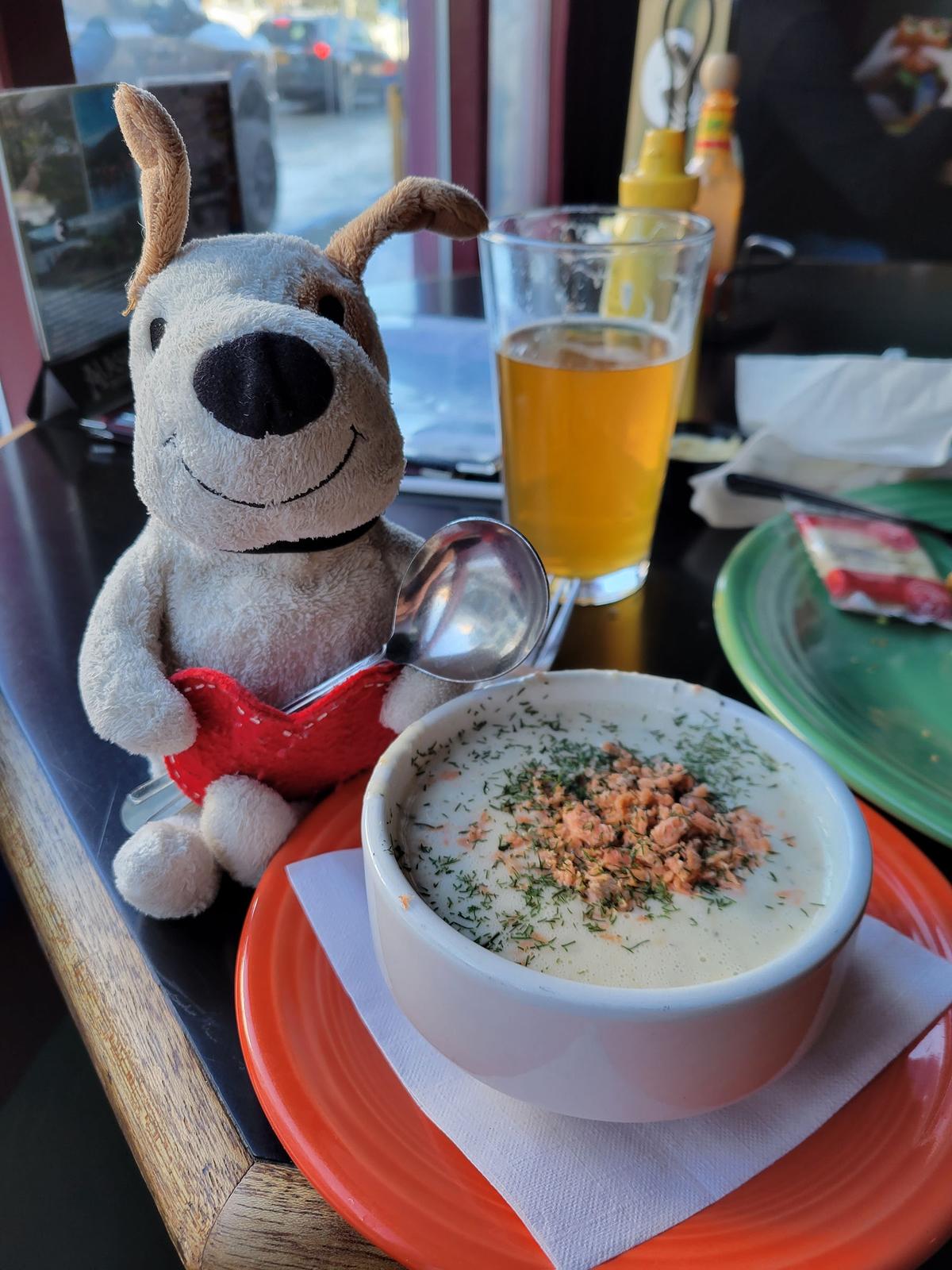 A bowl of salmon chowder, a popular dish in Alaska—especially during the fishing season. (nevada.claire/Shutterstock)