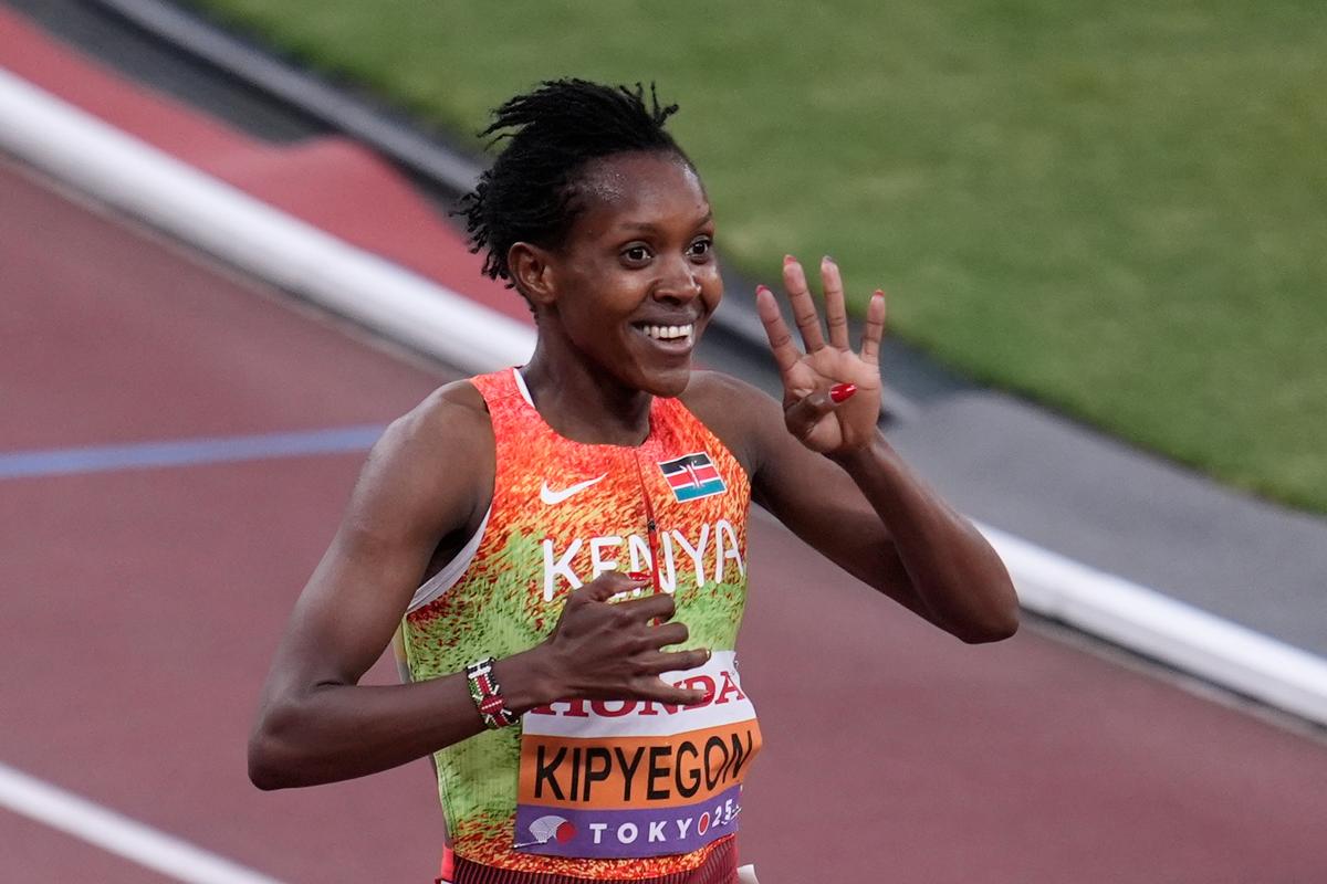 Kipyegon Makes More History, Wins in a Breeze for Fourth World Title at 1,500 Meters