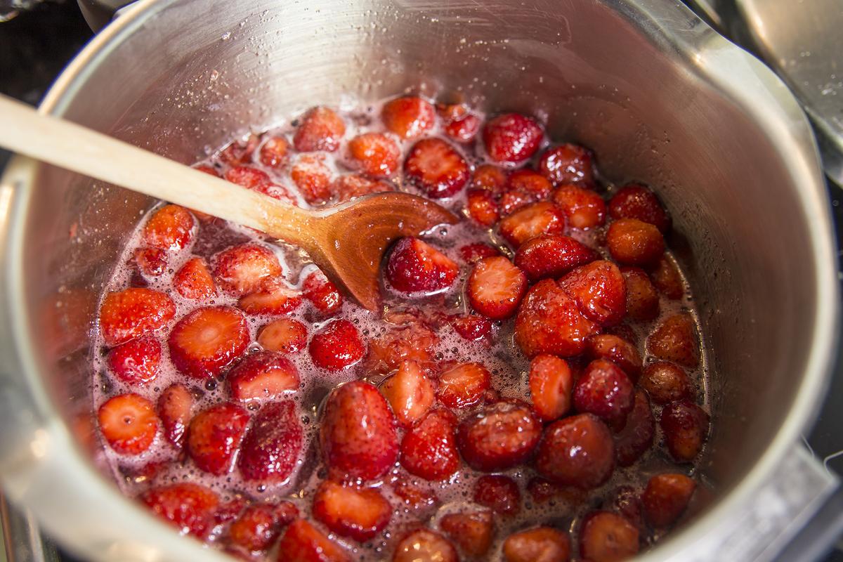 Boiling strawberries gently breaks them down so they can be turned into a smooth, flavorful jam. (kostasgr/Shutterstock)