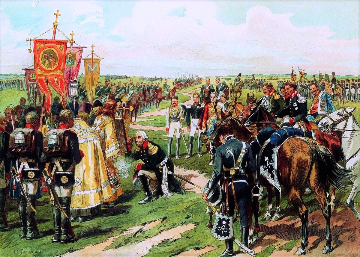 “Kutuzov before the Battle of Borodino” by N.S. Samokish (1912). (Public Domain)