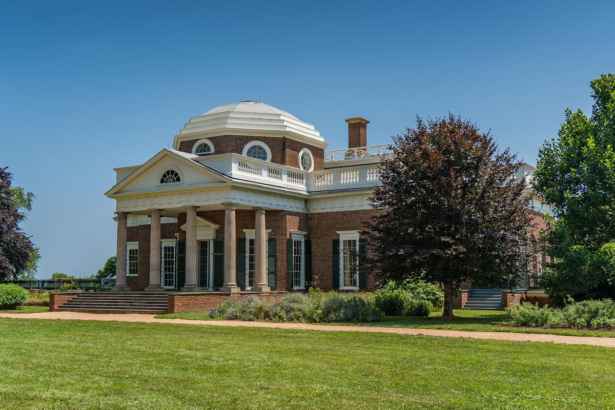 Jefferson studied the works of Roman architects and incorporated some of their principles into his estate at Monticello. (Anthony George Visuals/Shutterstock)