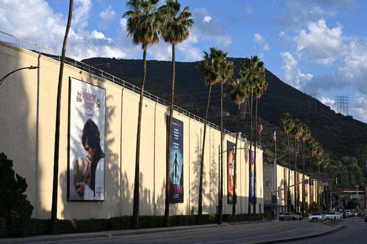 The exterior of Warner Bros. Studio in Burbank, Calif., on Oct. 21, 2025. (Robyn Beck/AFP via Getty Images)