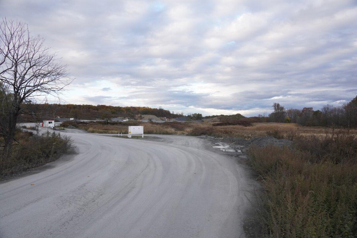 Site of future Amazon warehouse at 22 McBride Road in the Town of Wawayanda, N.Y., on Oct. 24, 2025. (Oliver Mantyk/The Epoch Times)