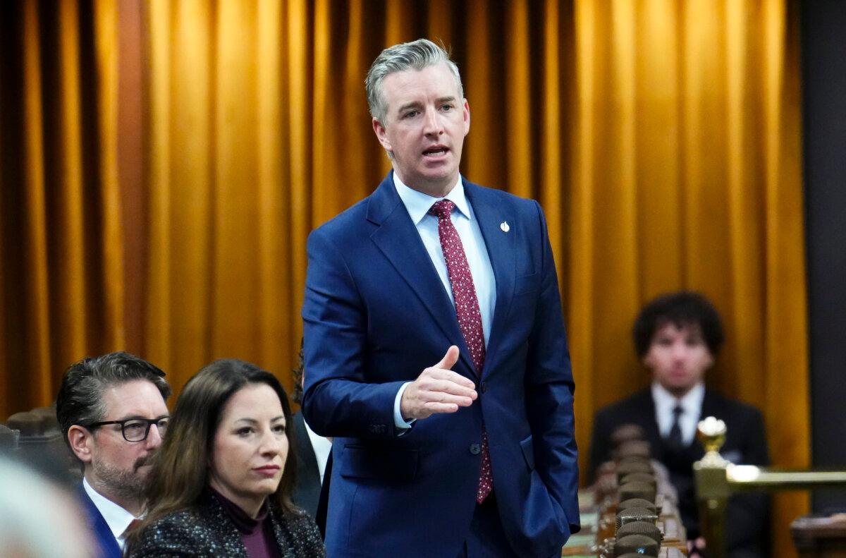 Conservative member of Parliament Michael Barrett asks a question during question period in the House of Commons on Parliament Hill in Ottawa on Oct. 24, 2025. (The Canadian Press/Sean Kilpatrick)