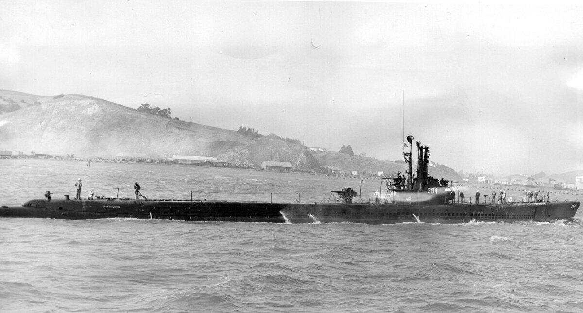 USS Parche entering Mare Island on Oct. 17, 1946, after Operation Crossroad. (Public Domain)
