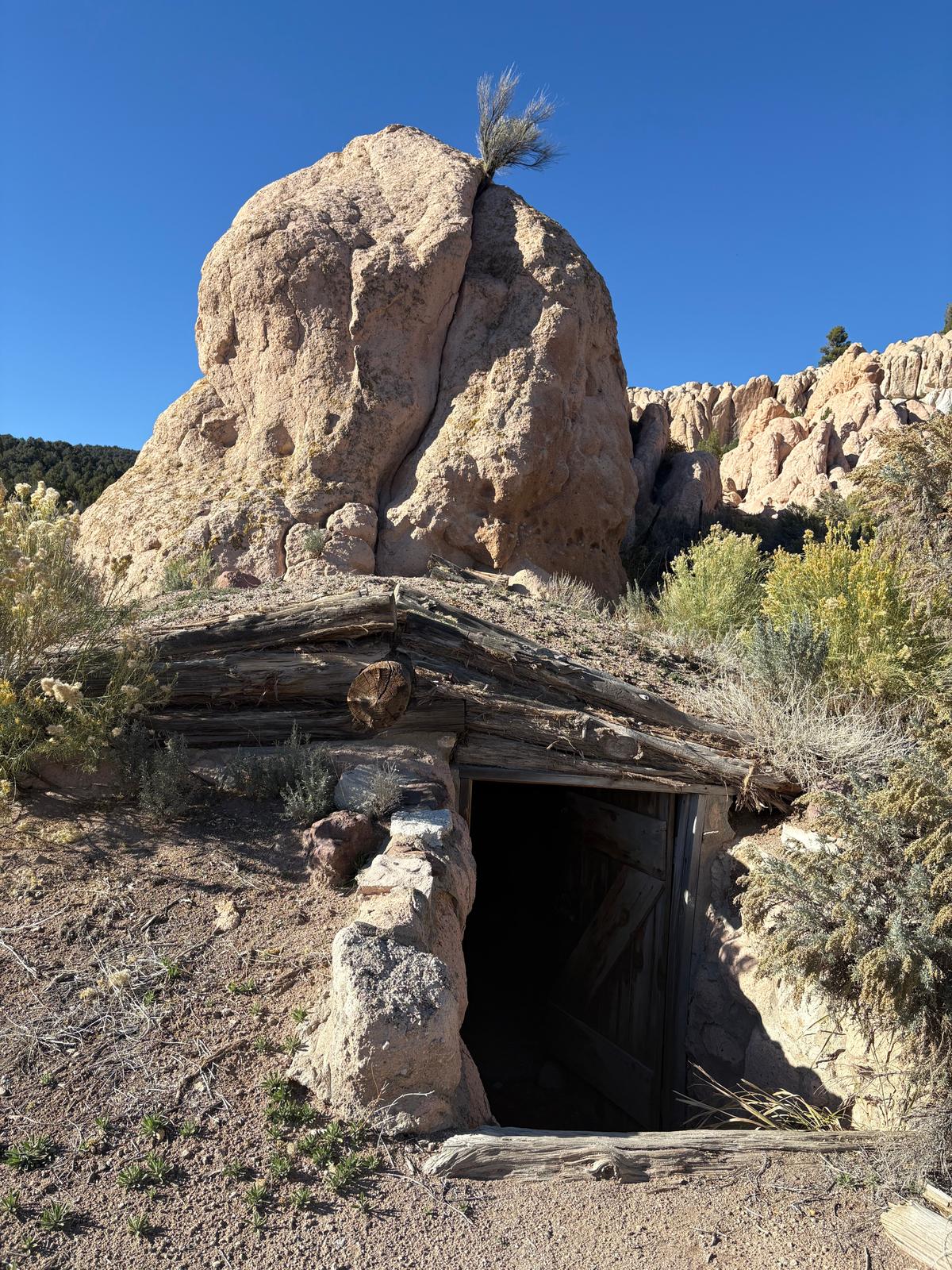 The entrance to an abandoned ice house in Lincoln County, Nev. (Deena Bouknight)