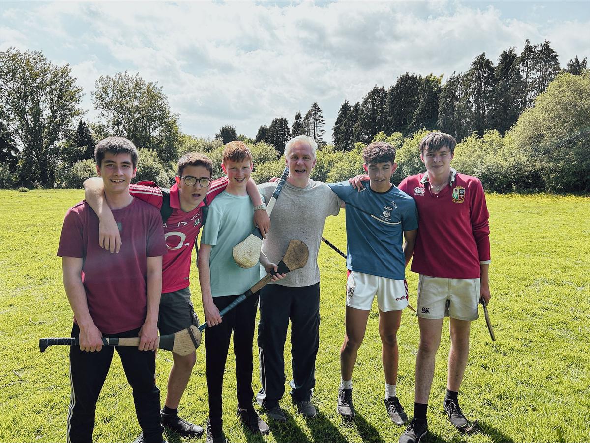 Taking a break from hurling, an ancient Irish field sport. (Pádraig Cantillon-Murphy)