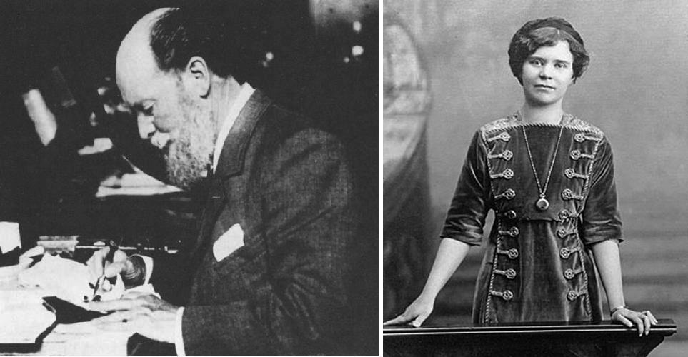 (L) Peter Carl Fabergé, the mastermind behind the firm, at work in St. Petersburg, 1900s.  Alma Pihl, designer of "The Winter Egg,” photographed circa 1910. (Public Domain)