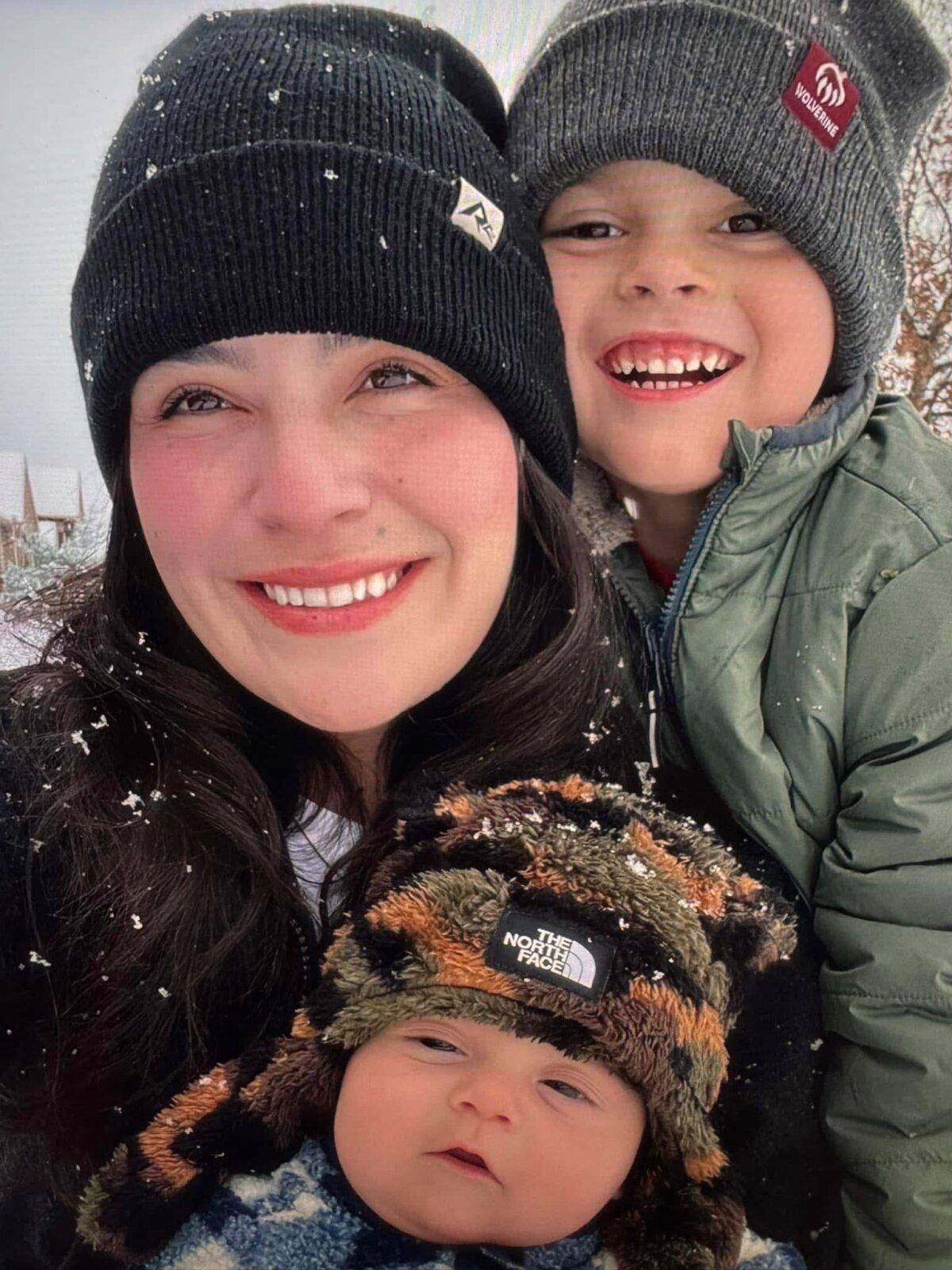 Kelsie Gregory (L), her 5-year-old son, Matthew (C), and her 3-month-old son, Calen, died of carbon monoxide poisoning in Pilot Point, Texas, on Jan. 16, 2025. (Photo courtesy of Maggie Billiman)