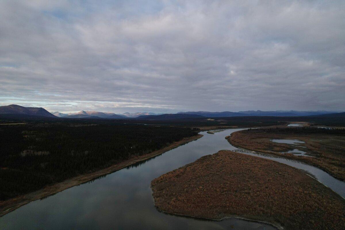 The Gates of the Arctic National Park and Preserve, where the Ambler Road project would pass through, is visible from Ambler, Alaska, on Sept. 28, 2025. (Annika Hammerschlag/AP Photo)