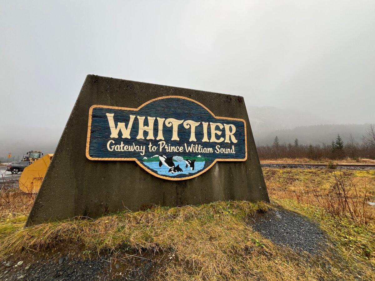 The city of Whittier, Alaska, is home to 272 permanent residents, most of whom live inside a single apartment building. Photo taken on Nov. 4, 2025. (Allan Stein/The Epoch Times)