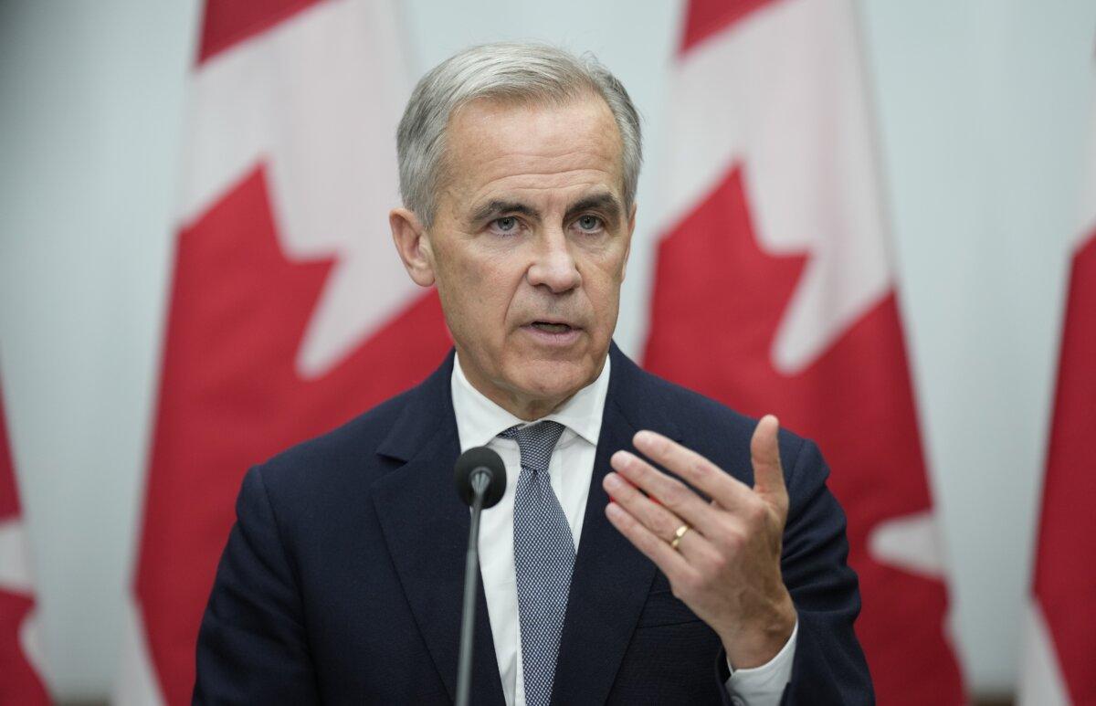 Canadian Prime Minister Mark Carney speaks during a news conference in Gyeongju, South Korea, on Nov. 1, 2025. (The Canadian Press/Adrian Wyld)