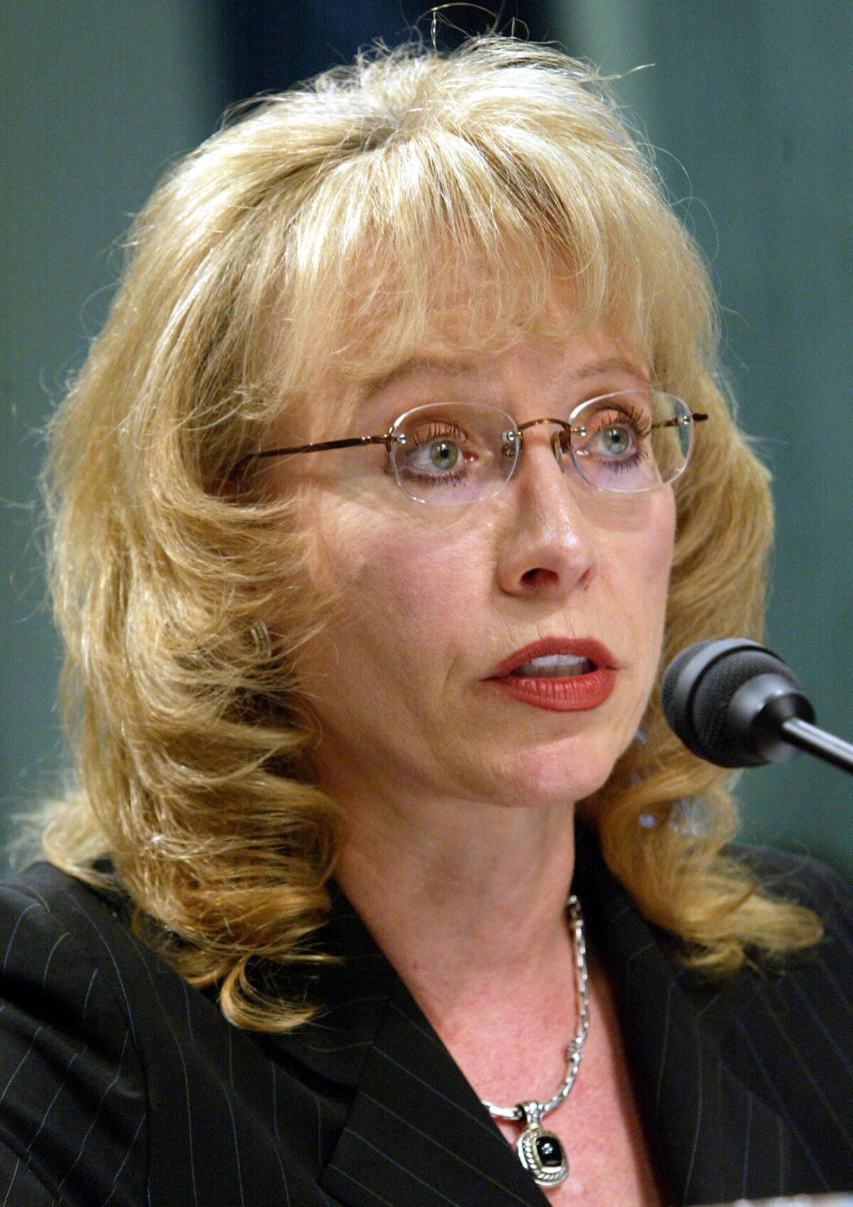 FBI Cyber Division Assistant Director Jana Monroe testifies during a hearing before the Senate Committee on Commerce, Science, and Transportation on Capitol Hill in Washington on May 20, 2004. (Alex Wong/Getty Images)