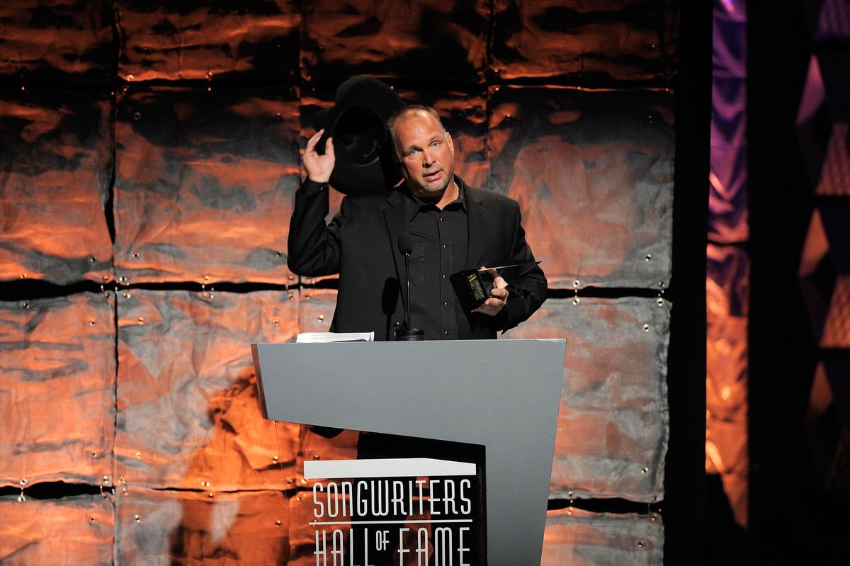 Garth Brooks speaking onstage at the Songwriters Hall of Fame 42nd Annual Induction and Awards on June 16, 2011 in New York City. (Jemal Countess/Getty Images)