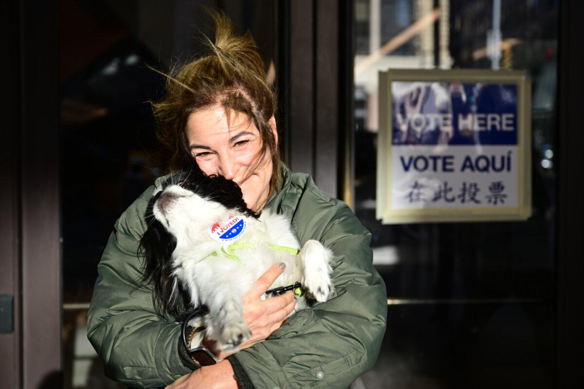 Mary Wagman after voting in the mayoral election in New York City on Nov. 4, 2025. (Adhiraj Chakrabarti/The Epoch Times)