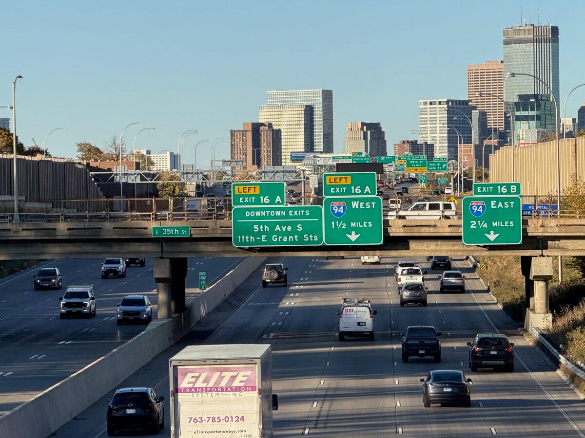 The Minneapolis skyline on Nov. 3, 2025. (Janice Hisle/The Epoch Times)