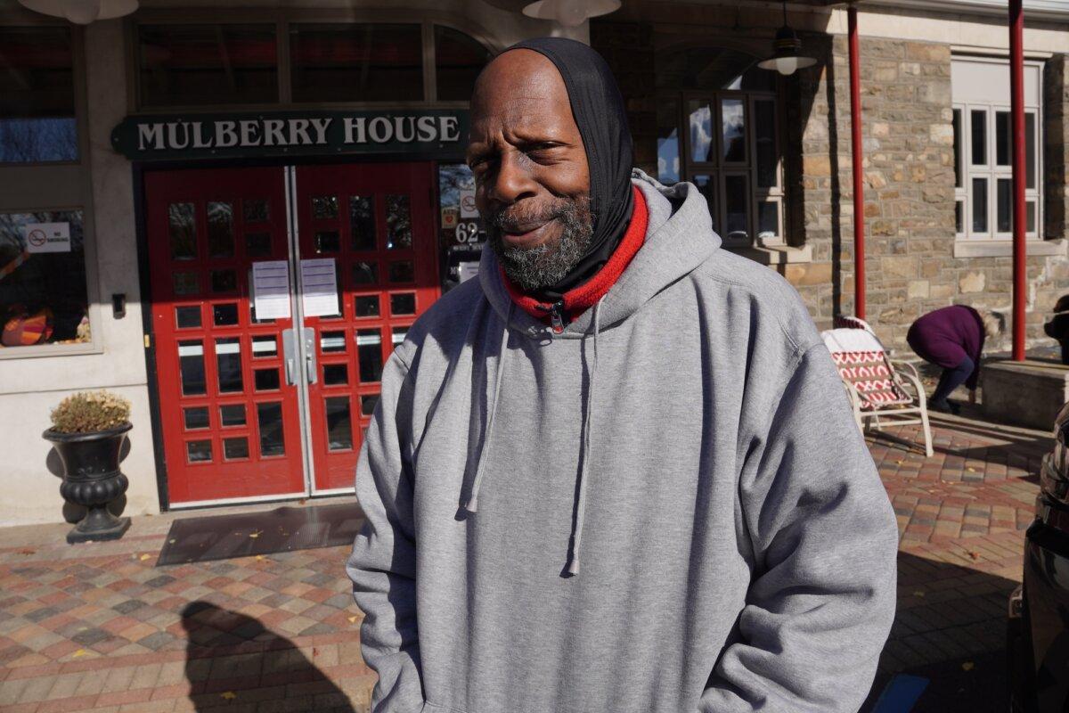 Ken Hodges outside the Mulberry House Senior Center polling site in Middletown, N.Y., on Nov. 4, 2025. (Oliver Mantyk/The Epoch Times)