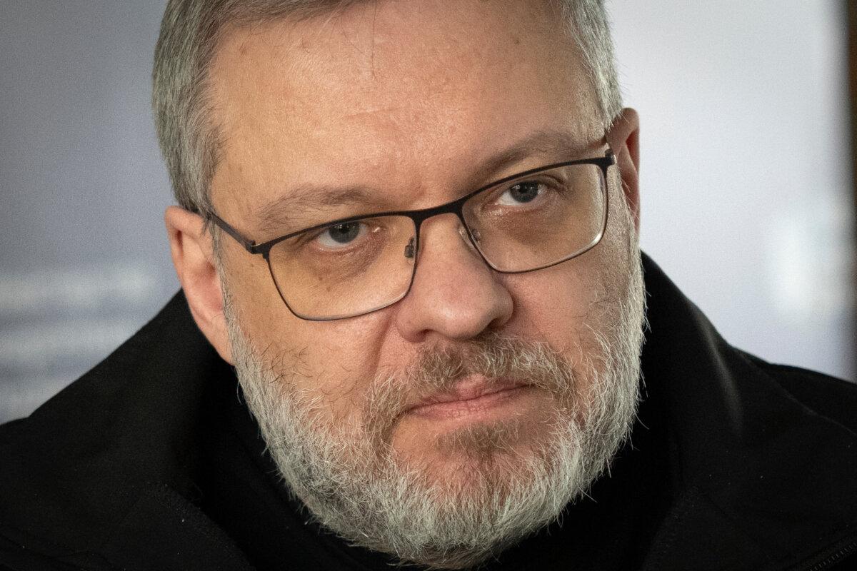 Herman Halushchenko, Ukraine's then-energy minister, speaks with The Associated Press during an interview in Kyiv, Ukraine, on April 11, 2023. (Efrem Lukatsky/AP Photo)