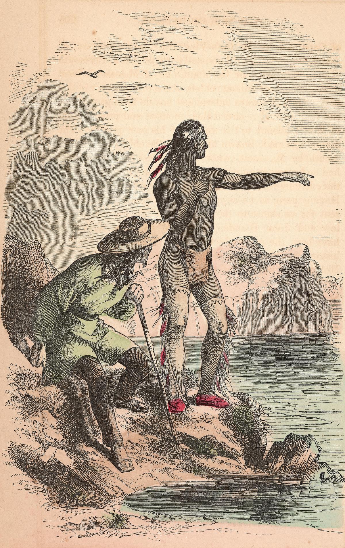 Squanto of the Patuxet tribe served as guide and interpreter for the Pilgrim colonists at the Plymouth Colony, circa 1621. (Kean Collection/Getty Images)