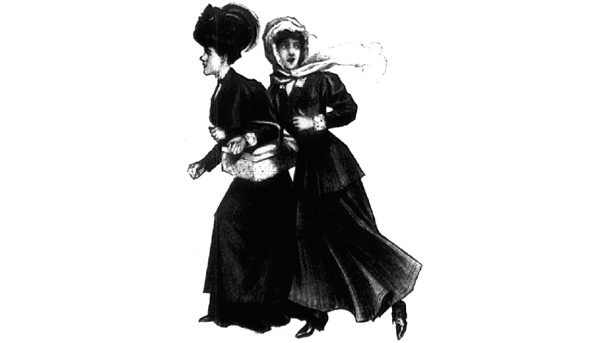 Kate and Agnes hurry to save Thanksgiving dinner. (Public Domain)