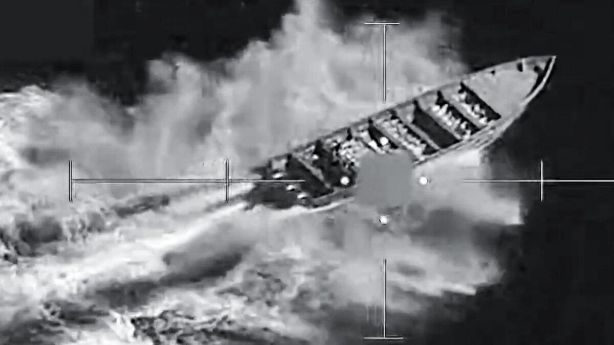 At the direction of War Secretary Pete Hegseth, Joint Task Force Southern Spear conducted the United States’ 21st strike on alleged drug boats on Nov. 15, 2025 (Courtesy of the U.S. Southern Command)
