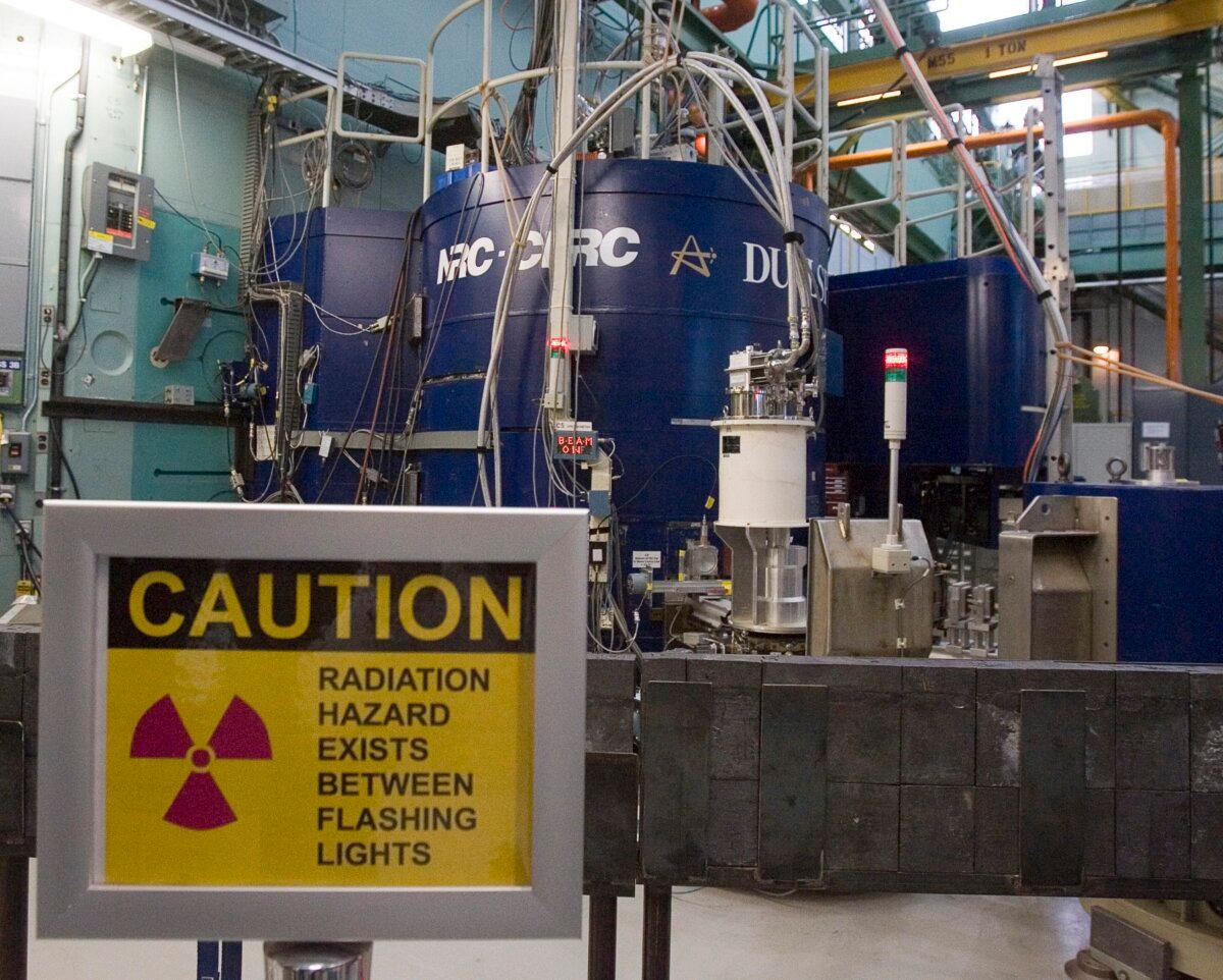 A warning sign is seen outside a nuclear plant in Chalk River, Ont., in a file photo. (The Canadian Press/Fred Chartrand)