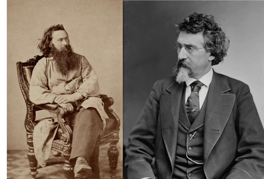 (Left) Alexander Gardner, American Civil War photographer. National Portrait Gallery. (Right) Mathew Brady, circa 1875. Library of Congress. (Public Domain)
