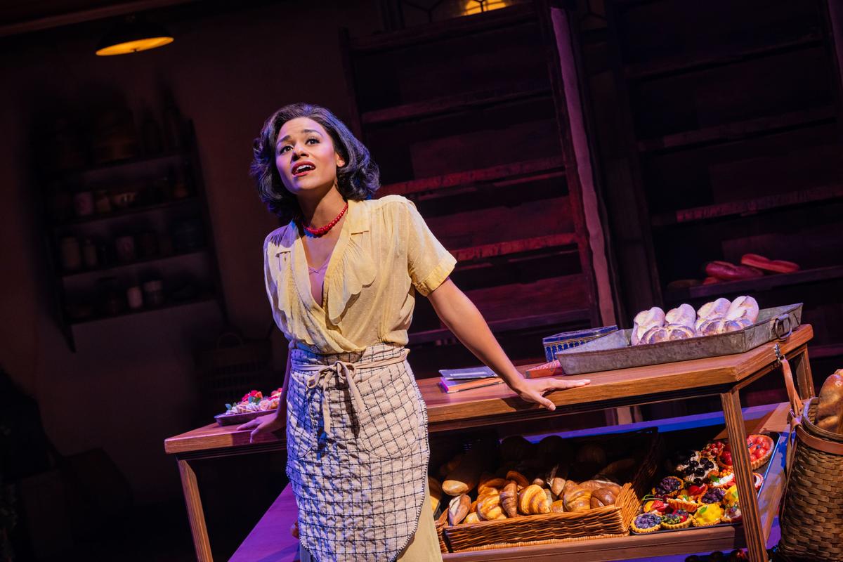Geneviève Castagnet (Ariana DeBose) is torn between her attraction to Dominique and her marriage vows to Aimable, in "The Baker's Wife." (Matthew Murphy and Evan Zimmerman)