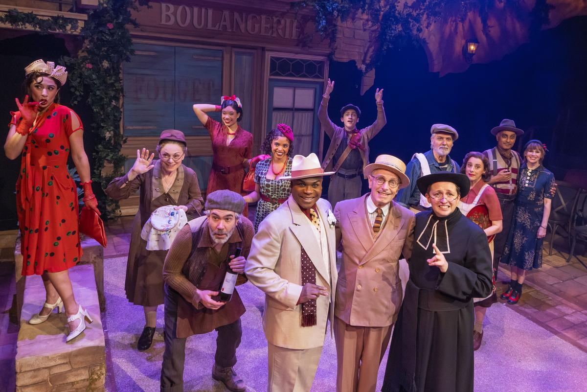 The French village is in search of a baker to supply them with fresh bread, portrayed by the cast of "The Baker's Wife." (Matthew Murphy and Evan Zimmerman)