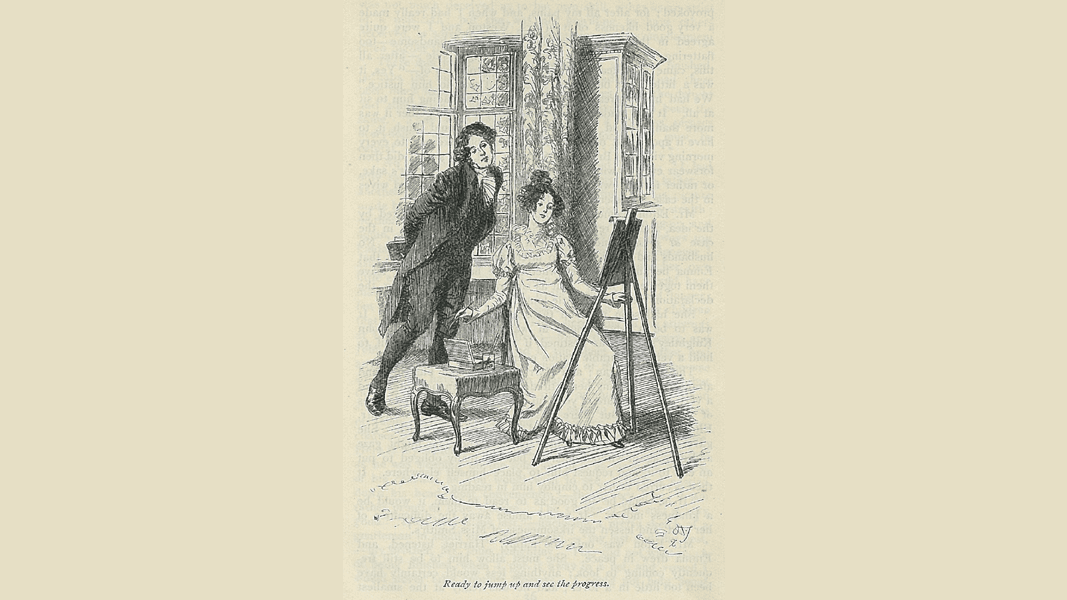 "Mr. Elton and Emma," 1896, by Hugh Thomson.  (Public Domain)