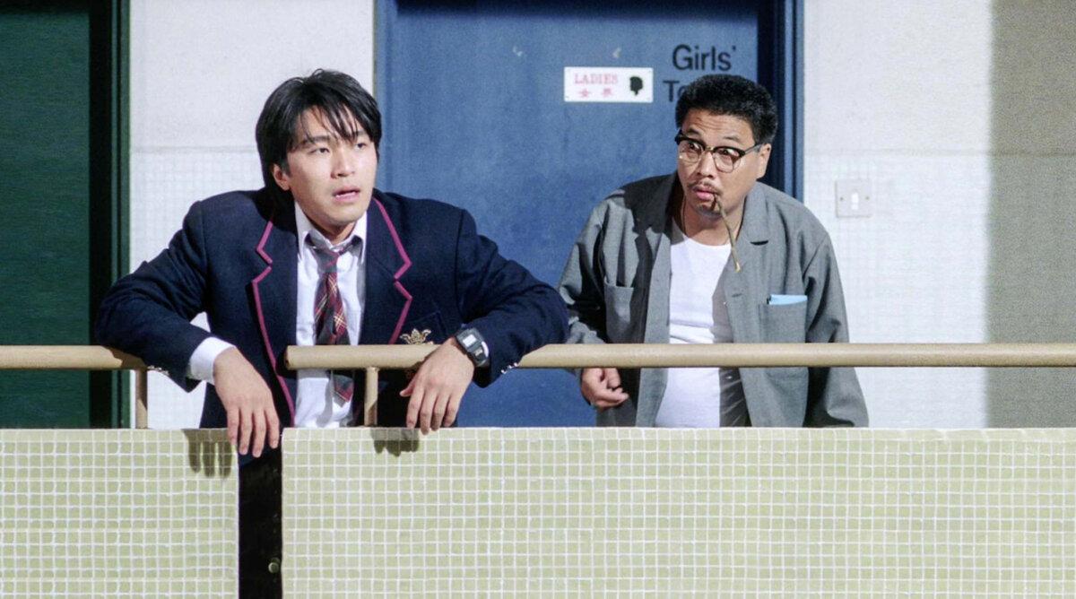 Star Chow (Stephen Chow) and Uncle Tat (Ng Man-tat) play off each other well, in “Fight Back to School.” (GJW+)