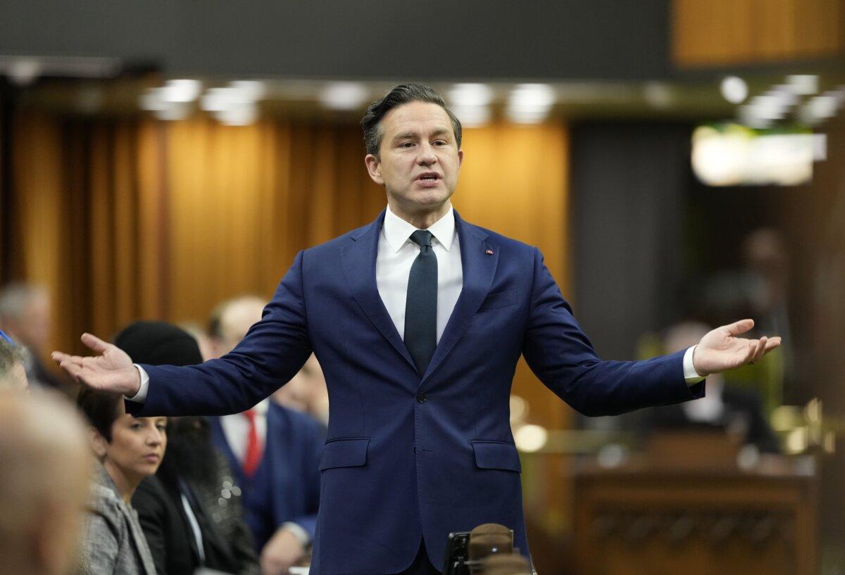 Conservative Leader Pierre Poilievre rises during Question Period on Parliament Hill in Ottawa, on Dec. 8, 2025. (The Canadian Press/Adrian Wyld)