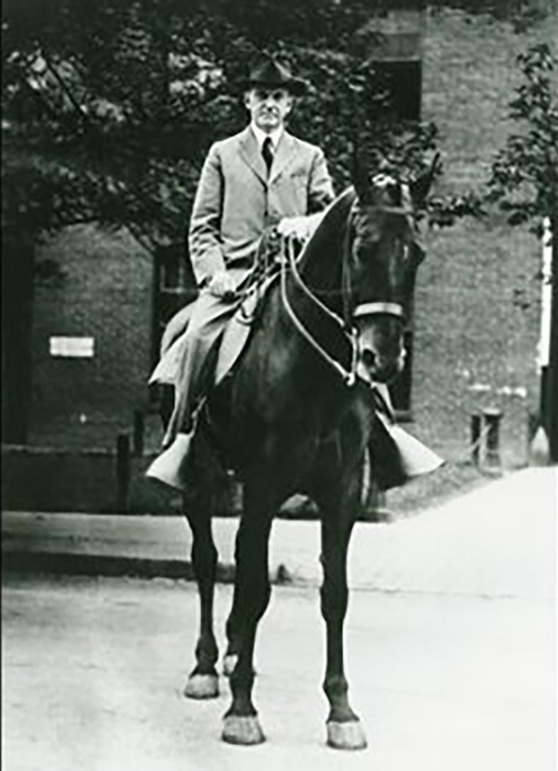 President Calvin Coolidge, who was raised on a Vermont farm, loved riding horses. (National Museum of Health and Medicine)