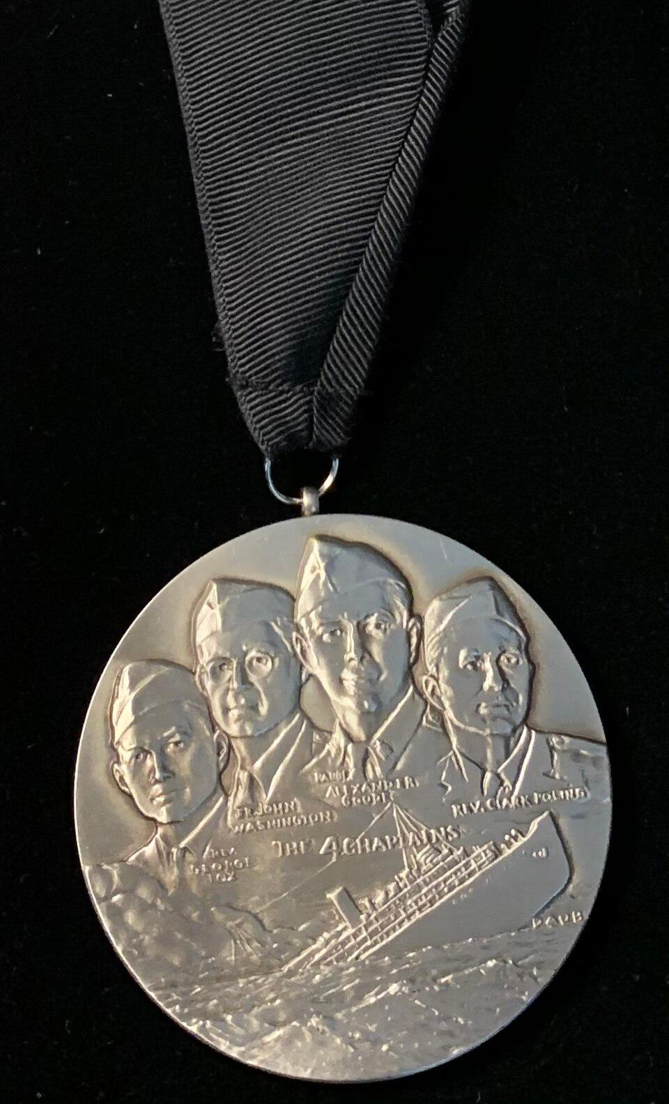 The Four Chaplains Medal was created to honor the four chaplains who went down with their ship. (Public Domain)