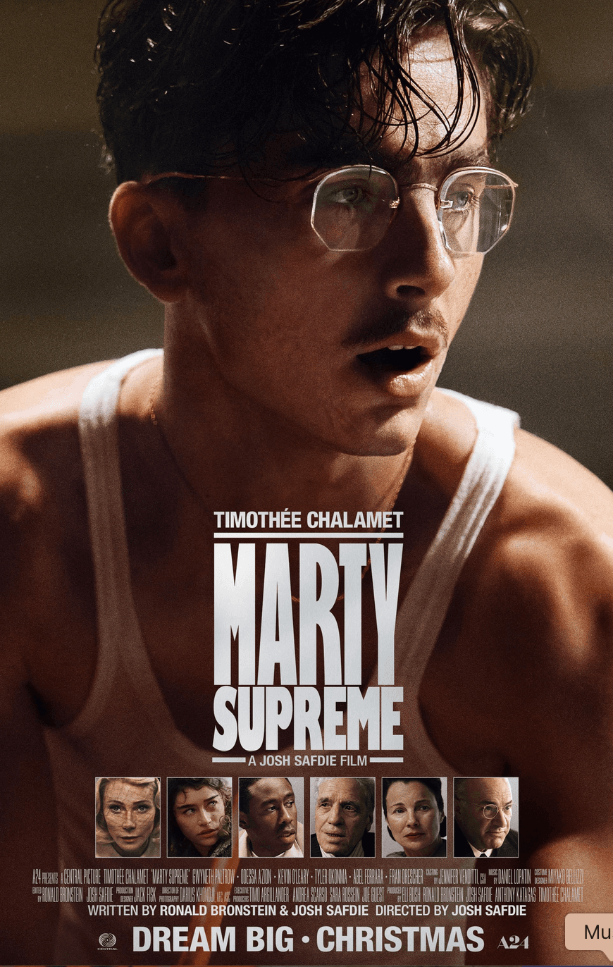 Promotional poster for "Marty Supreme." (A24)