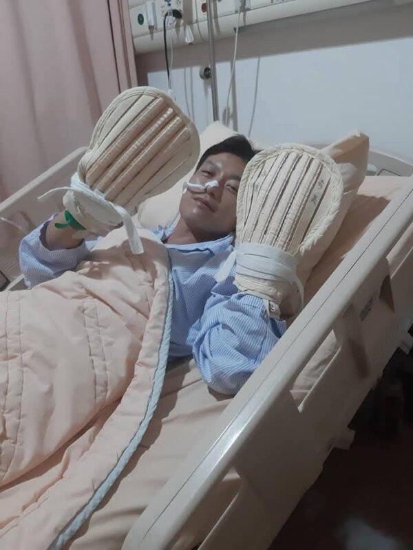 Tu Jing-wei after undergoing gastrectomy surgery. (Courtesy of Tu Jing-wei)