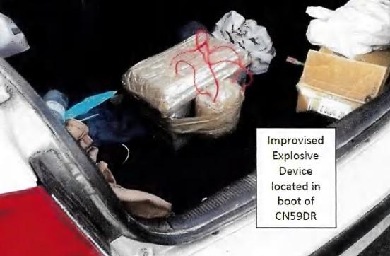 An IED police located in the car. Photo: NSW Police Force