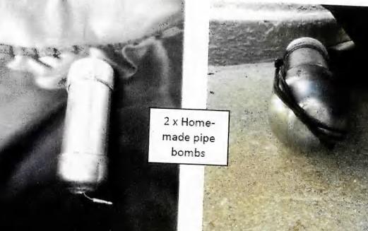 Police say these pipe bombs were viable, but did not detonate. Photo: NSW Police Force