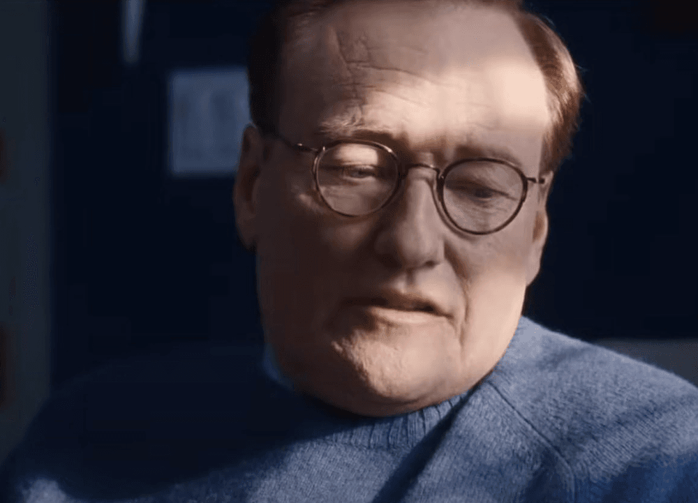 Linda's therapist (Conan O'Brien) attempts to stay detached from Linda's incessant worries, in "If I Had Legs I'd Kick You." (A24)