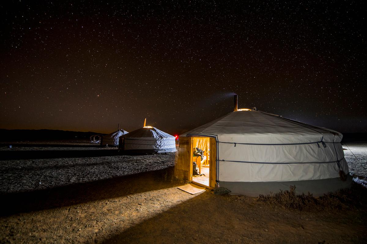 Yurts in Mongolia's Khongor Sand Dunes reflect the Mongols' traditional nomadic way of life. (Henn Photography/Getty Images)