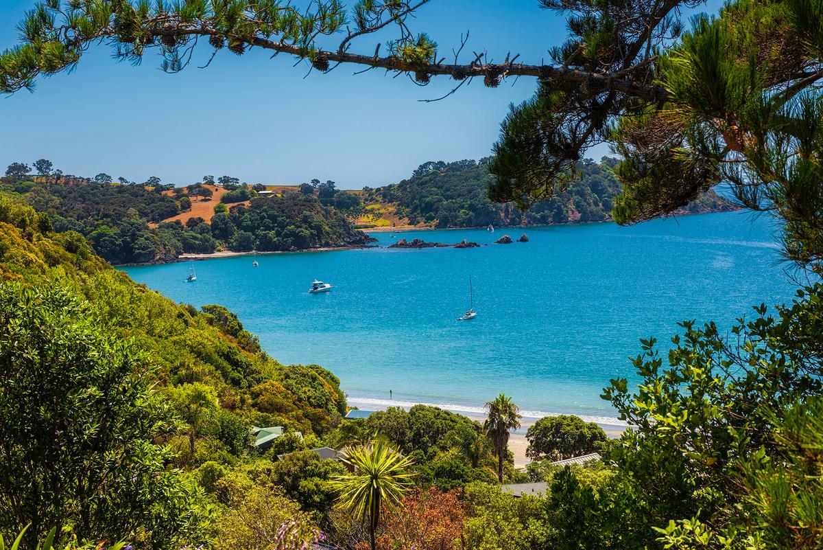 Onetangi Beach, located on the northern end of Waiheke Island, is accessible via bus or taxi from the main Matiatia ferry terminal. (asmithers/Getty Images)