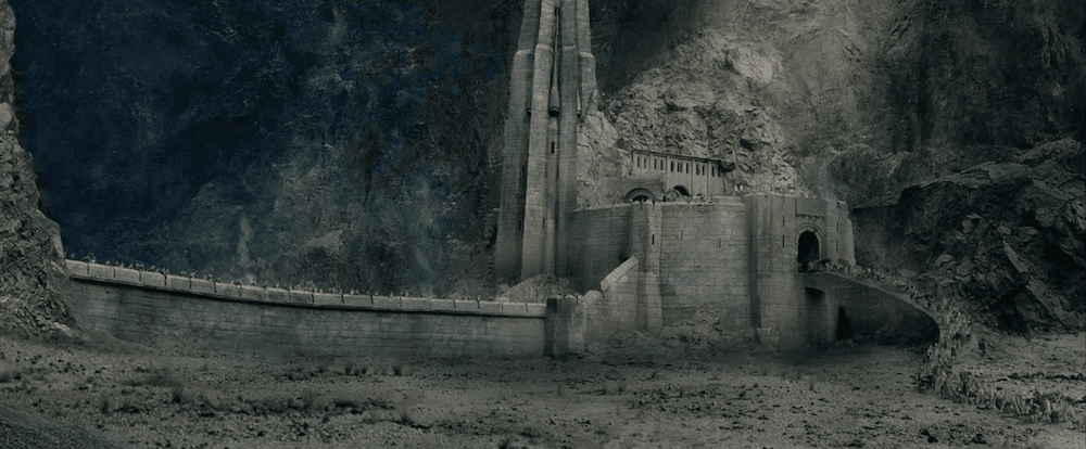 The Rohan tribe's outer fortress, known as Helm's Deep, in "The Lord of the Rings: The Two Towers." (New Line Cinema)