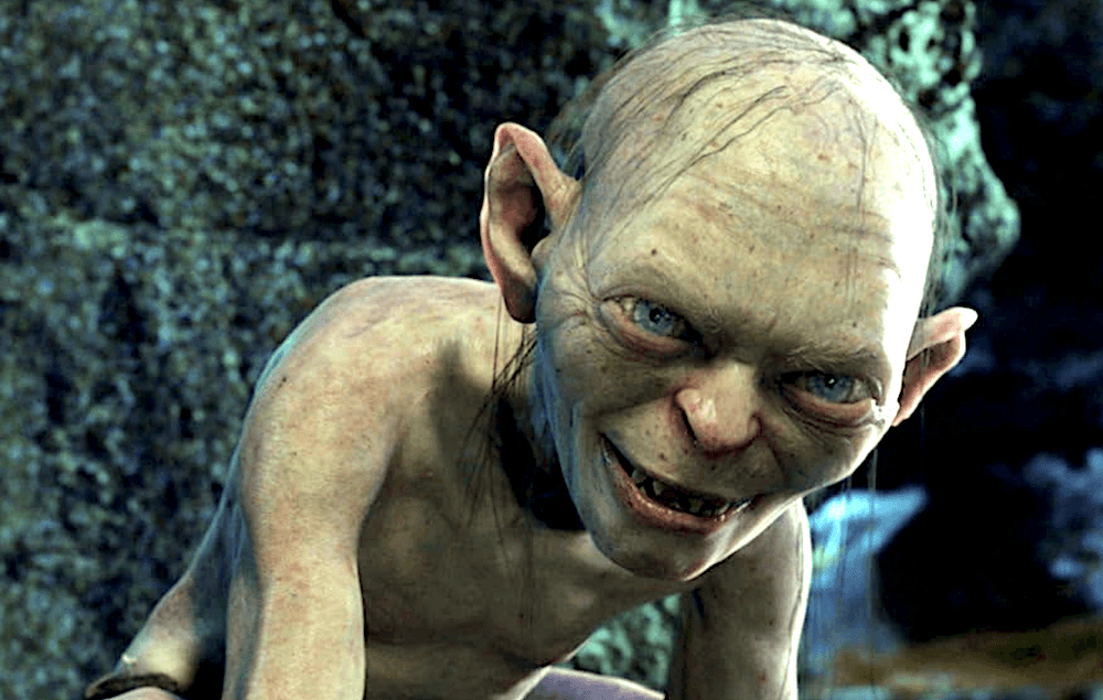 Gollum, a hobbit who's been kept alive for centuries by the power of his evil ring (voiced and motion-capture-acted by Andy Serkis) in "The Lord of the Rings: The Two Towers." (New Line Cinema)